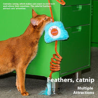 HKM-6340413 Retro Cat Elastic String Toy - Interactive Teaser for Stress Relief and Playtime