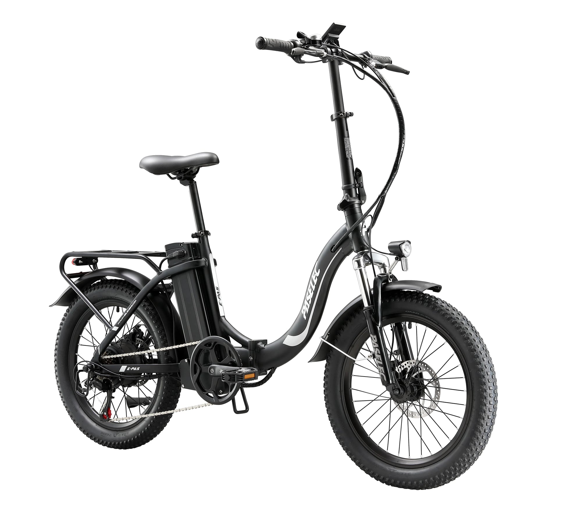 HKM-634067 Foldable 48V 16Ah Electric Bicycle with 20" Fat Tires and 7-Speed Gears for Adults