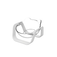 HKM-6340925 Tilted Cat Bowls - Single & Double Options in Blue or White for Comfortable Feeding