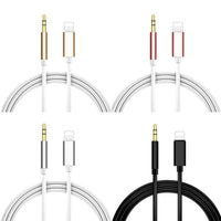 HKM-634131 1m Vehicle-Mounted 3.5mm Mobile Phone Audio Cable - Pink, Gold, Black, Silver - Tinned Copper Core, Metal Shell