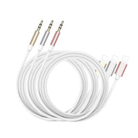 HKM-634131 1m Vehicle-Mounted 3.5mm Mobile Phone Audio Cable - Pink, Gold, Black, Silver - Tinned Copper Core, Metal Shell