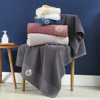 HKM-634131 Cotton Bath Towel Embroidery Set in Gift Box - Available in Elegant Colors