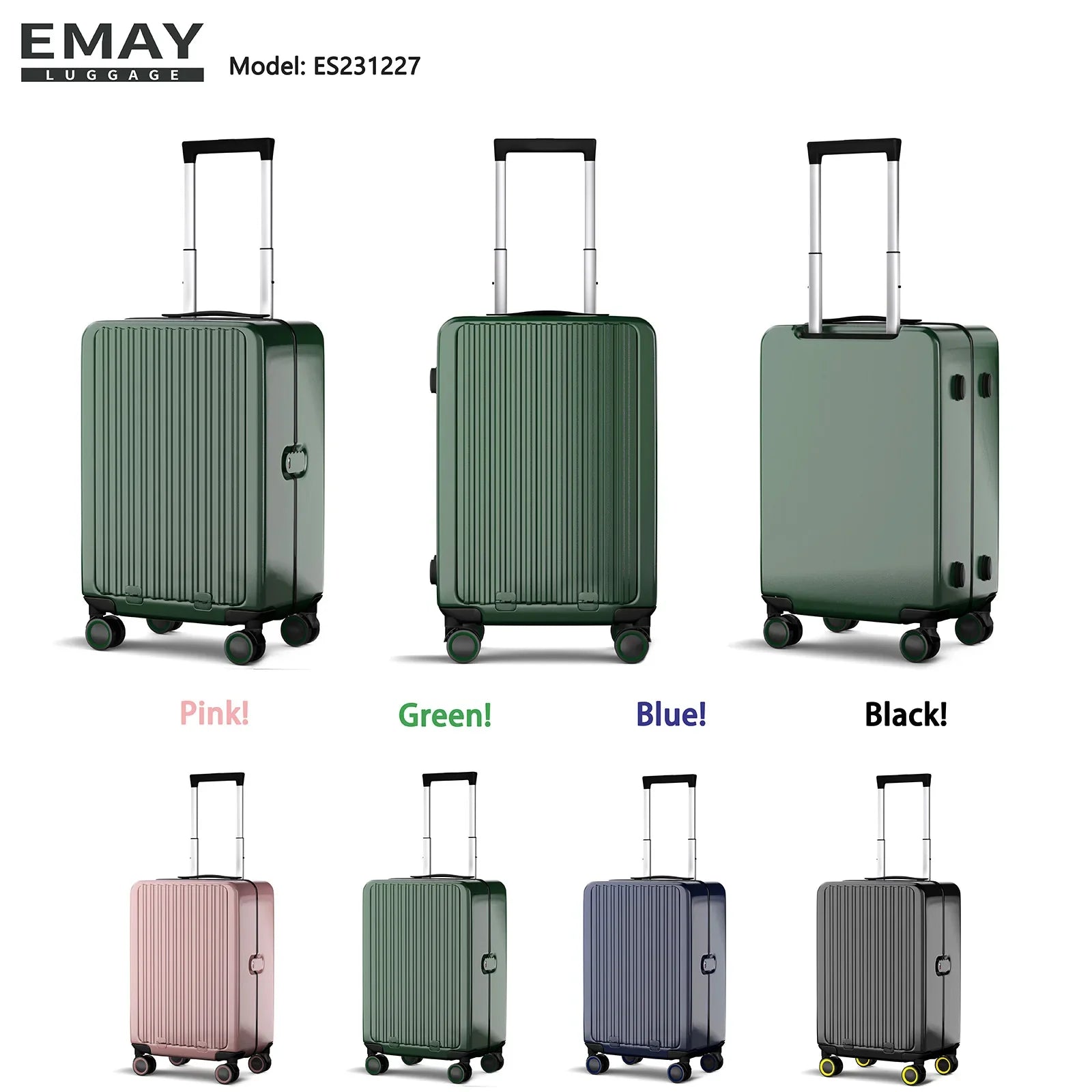 HKM-634131 Durable Hardshell PC Trolley Luggage with Aluminium Frame for Travel