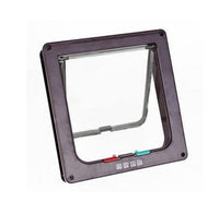 HKM-6341565 4-Way Lockable Cat Flap Door with Anti-Draught Edge in Pink and Black Adjustable for Small Pets