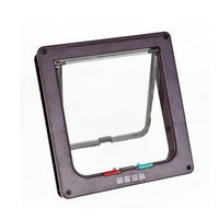 HKM-6341565 4-Way Lockable Cat Flap Door with Anti-Draught Edge in Pink and Black Adjustable for Small Pets