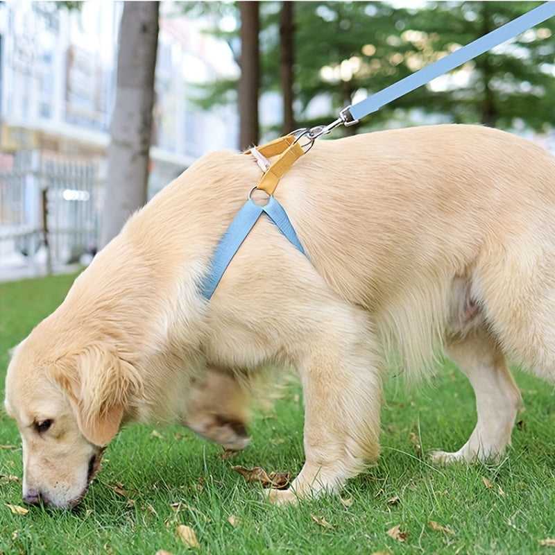 HKM-6342205 Rainbow Colorblock Anti-Escape Pet Harness and Leash Set for Dogs