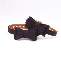 HKM-6342717 British Bow Fabric Pet Collar for Dogs and Cats
