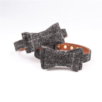 HKM-6342717 British Bow Fabric Pet Collar for Dogs and Cats