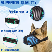 HKM-6343997 Breathable Soft Basket Muzzle for Medium to Large Dogs with Adjustable Strap and Air Mesh Design