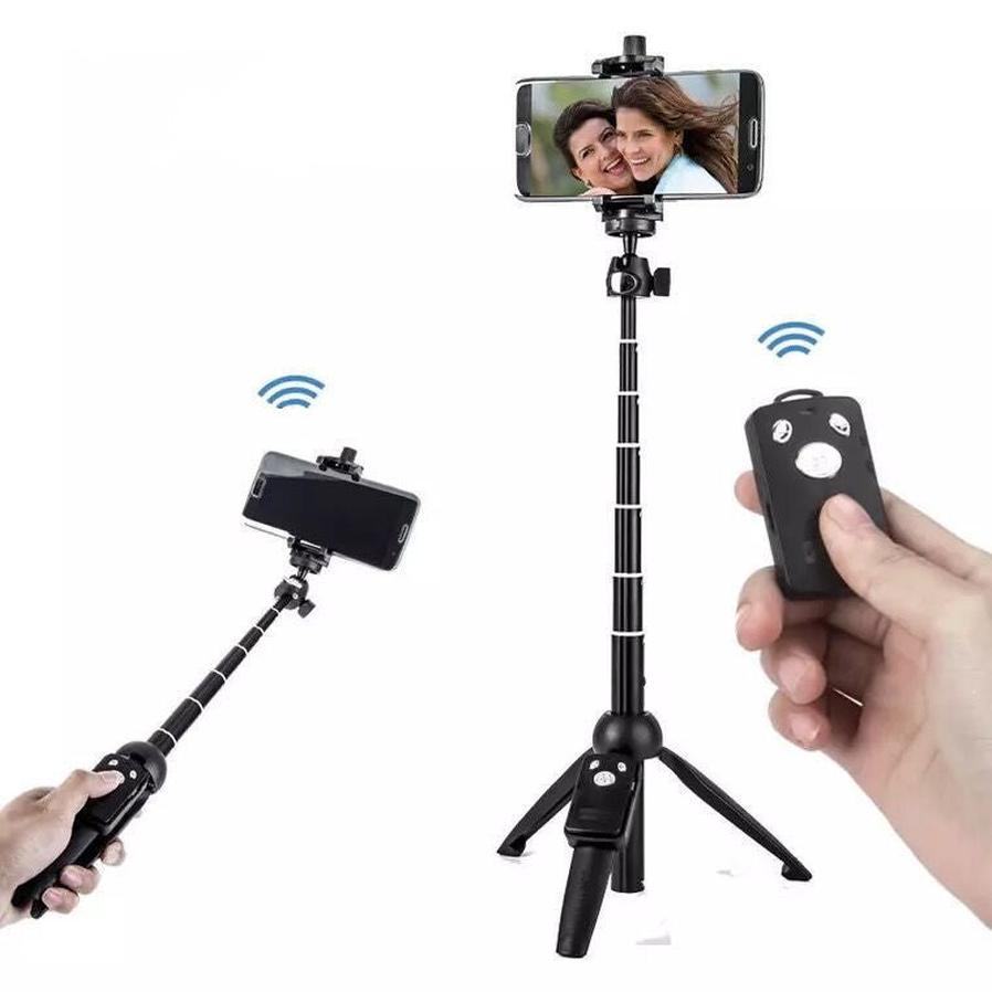 HKM-634451 Bluetooth Selfie Stick Tripod with Remote Control for Mobile Phones, Compatible with iPhone Models, Aluminum Alloy Construction