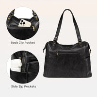 HKM-634451 Large Tote Shoulder Handbag for Women – Luxury PU Leather Crossbody Bag for Laptops and Everyday Use