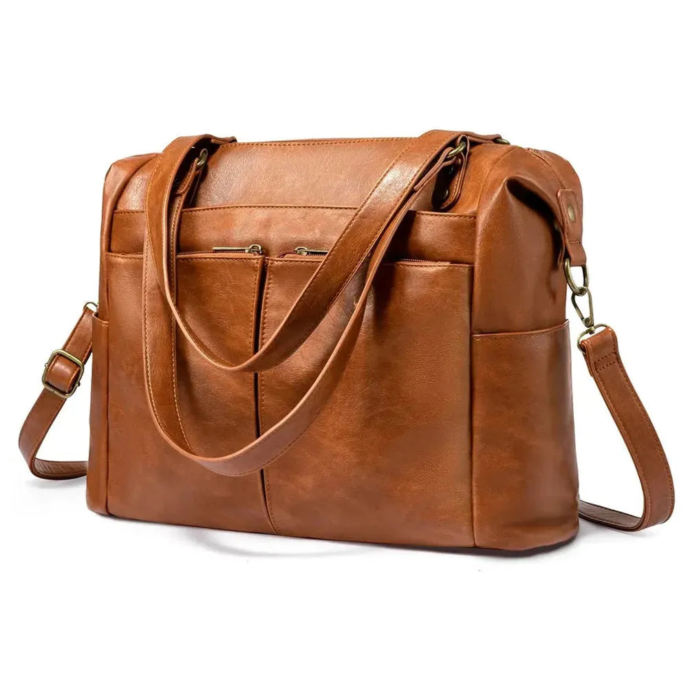 HKM-634451 Large Tote Shoulder Handbag for Women – Luxury PU Leather Crossbody Bag for Laptops and Everyday Use