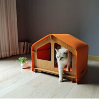 HKM-6344765 Cozy Wooden Pet House for Cats and Small Dogs - All Season Design