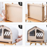 HKM-6344765 Cozy Wooden Pet House for Cats and Small Dogs - All Season Design