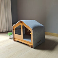 HKM-6344765 Cozy Wooden Pet House for Cats and Small Dogs - All Season Design