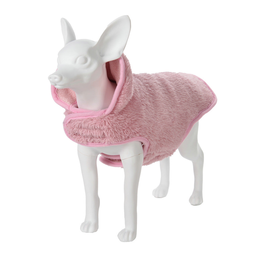 HKM-6345277 Windproof Suede Pet Coat for Fall and Winter - Unisex Sizes XS-6XL in Gray, Apricot, Pink