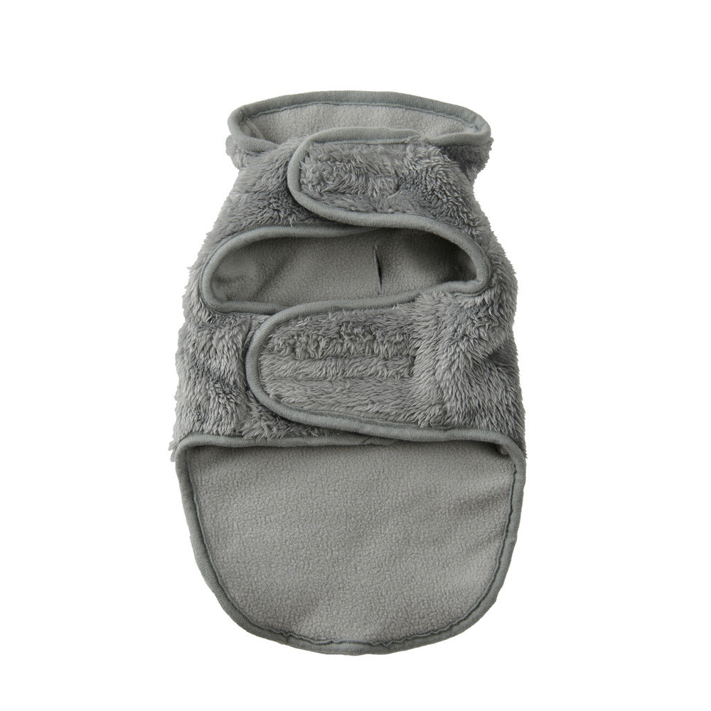 HKM-6345277 Windproof Suede Pet Coat for Fall and Winter - Unisex Sizes XS-6XL in Gray, Apricot, Pink