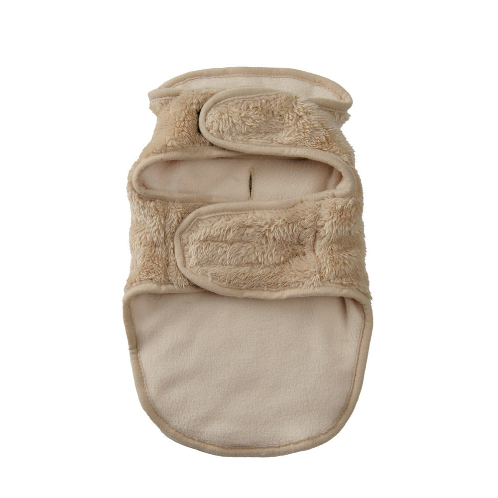 HKM-6345277 Windproof Suede Pet Coat for Fall and Winter - Unisex Sizes XS-6XL in Gray, Apricot, Pink