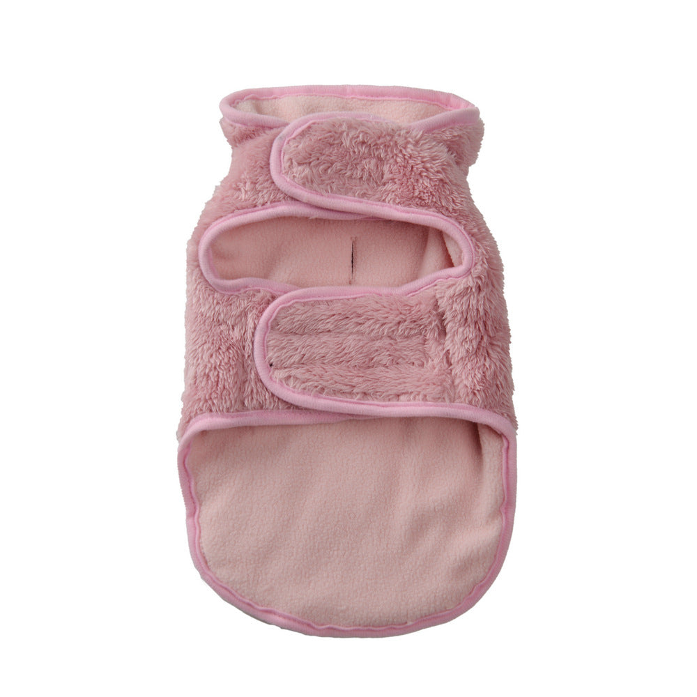 HKM-6345277 Windproof Suede Pet Coat for Fall and Winter - Unisex Sizes XS-6XL in Gray, Apricot, Pink