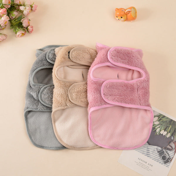 HKM-6345277 Windproof Suede Pet Coat for Fall and Winter - Unisex Sizes XS-6XL in Gray, Apricot, Pink