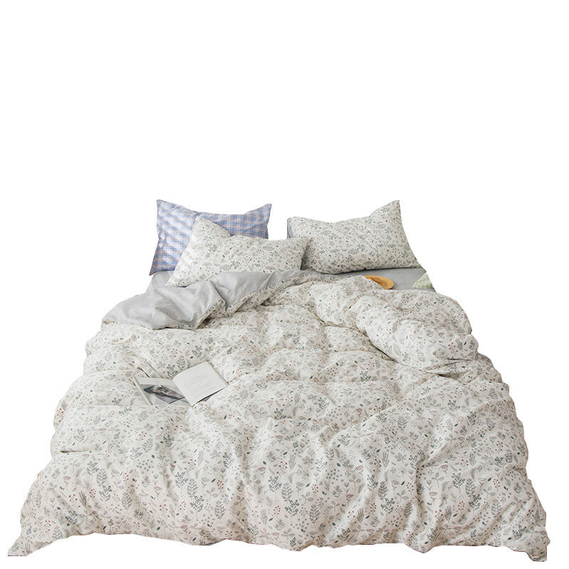 HKM-634579 Pastoral Small Floral 4-Piece Pure Cotton Bedding Set for Multiple Bed Sizes