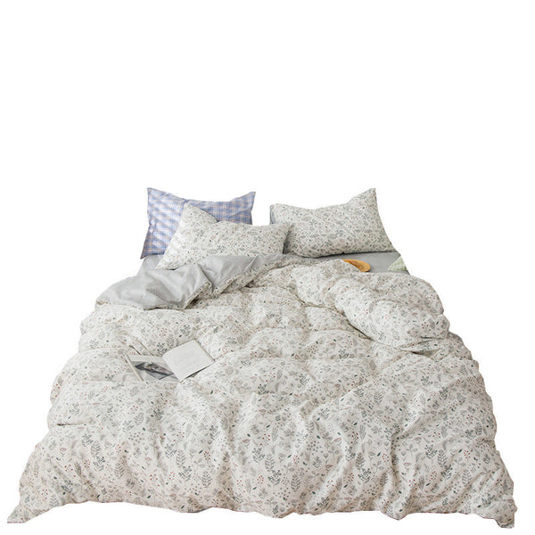 HKM-634579 Pastoral Small Floral 4-Piece Pure Cotton Bedding Set for Multiple Bed Sizes