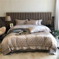 HKM-634707 Pure Cotton Four-Piece Duvet Cover Set with Geometric Pattern for Spring and Summer