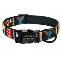 HKM-6348477 Custom Nylon Dog Collar with Adjustable Fit and Engraved Lettering for Medium Dogs - Available in Multiple Colors