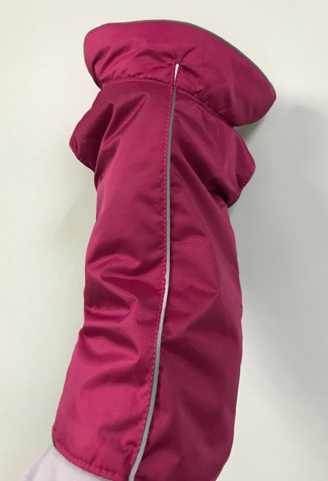 HKM-6348861 Waterproof Dog Jacket with Fleece Lining - Outdoor Wear in Black, Red, Blue, Orange - Sizes XS to XXXL