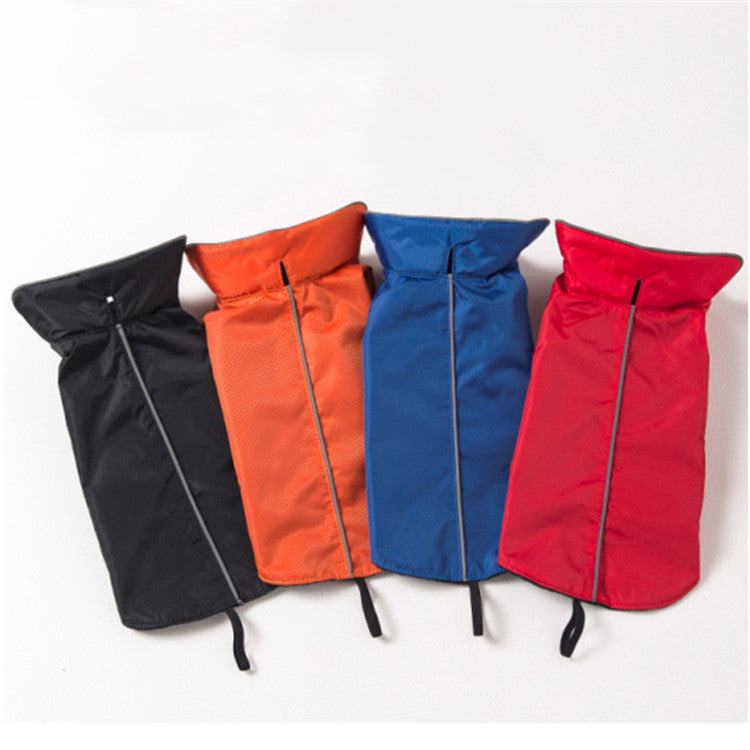 HKM-6348861 Waterproof Dog Jacket with Fleece Lining - Outdoor Wear in Black, Red, Blue, Orange - Sizes XS to XXXL