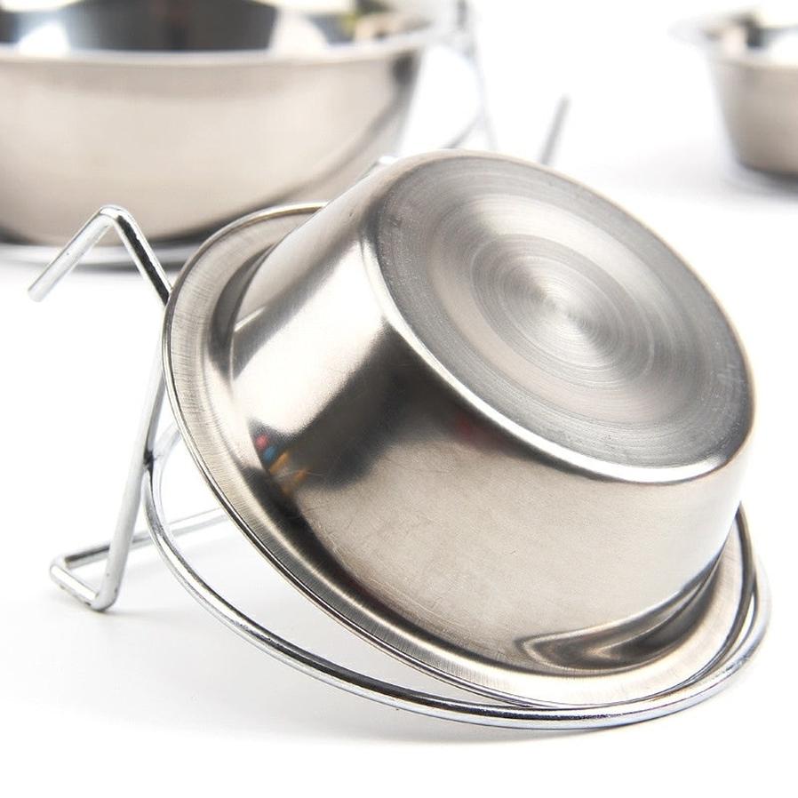 HKM-634899 Hanging Stainless Steel Dog Food Bowl - Available in Small, Medium, and Large Sizes