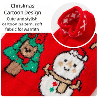 HKM-6351037 Festive Knitted Dog Sweater with Snowman and Christmas Bear Design