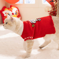 HKM-6351037 Festive Knitted Dog Sweater with Snowman and Christmas Bear Design