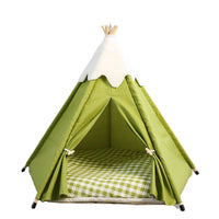 HKM-6351293 Cozy Removable Cat Tent Nest in Snow Velvet - Green, Blue, Pink, Khaki