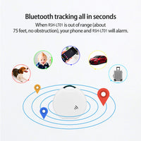 HKM-6351933 Smart Bluetooth Pet Location Tracker - White Plastic Design, Compact Size 40x40x10mm
