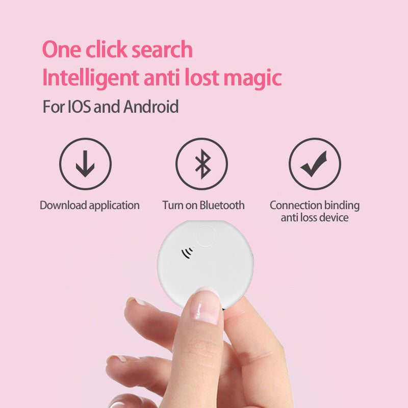 HKM-6351933 Smart Bluetooth Pet Location Tracker - White Plastic Design, Compact Size 40x40x10mm