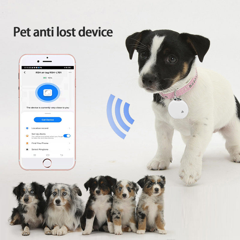 HKM-6351933 Smart Bluetooth Pet Location Tracker - White Plastic Design, Compact Size 40x40x10mm