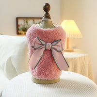 HKM-6352061 Bowknot Pattern Polyester Pet Vest in Blue, White, and Pink - Available in Multiple Sizes