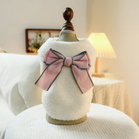 HKM-6352061 Bowknot Pattern Polyester Pet Vest in Blue, White, and Pink - Available in Multiple Sizes