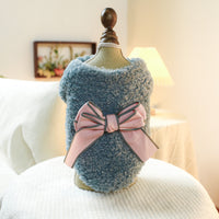 HKM-6352061 Bowknot Pattern Polyester Pet Vest in Blue, White, and Pink - Available in Multiple Sizes