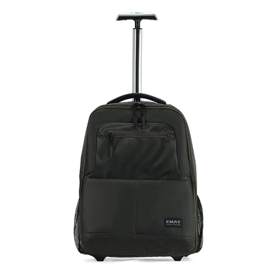 HKM-635219 20 Inch Travel Trolley Laptop Backpack with Wheels for Men - Durable Outdoor Fabric Design