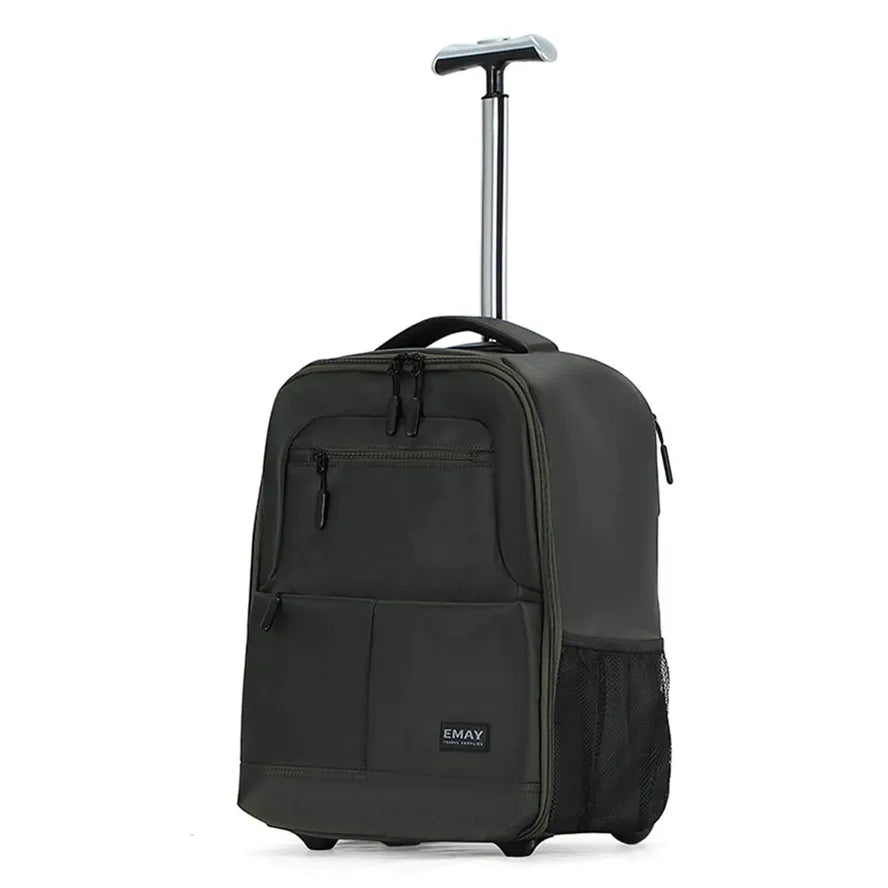 HKM-635219 20 Inch Travel Trolley Laptop Backpack with Wheels for Men - Durable Outdoor Fabric Design