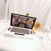 HKM-6352445 Foldable White Cat Scratch Board - Wear-Resistant Corrugated Paper, 33*25*5 cm