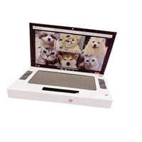 HKM-6352445 Foldable White Cat Scratch Board - Wear-Resistant Corrugated Paper, 33*25*5 cm