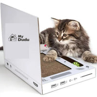 HKM-6352445 Foldable White Cat Scratch Board - Wear-Resistant Corrugated Paper, 33*25*5 cm