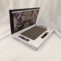 HKM-6352445 Foldable White Cat Scratch Board - Wear-Resistant Corrugated Paper, 33*25*5 cm