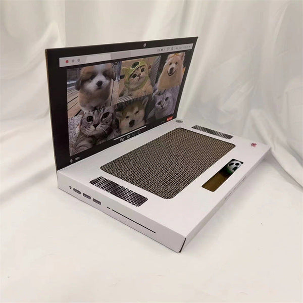 HKM-6352445 Foldable White Cat Scratch Board - Wear-Resistant Corrugated Paper, 33*25*5 cm