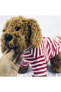 HKM-6352829 Striped Cotton T-Shirt for Small to Medium Dogs in Black/White or Red/White