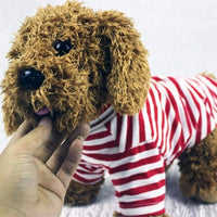 HKM-6352829 Striped Cotton T-Shirt for Small to Medium Dogs in Black/White or Red/White