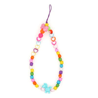 HKM-635283 Candy Color Acrylic Beads Mobile Phone Lanyard with Adjustable Length